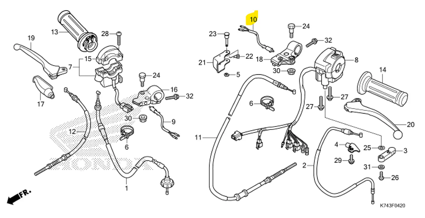 ENS. INTERRUPTOR DE FRENO TRAS. PARA HONDA NAVI 2