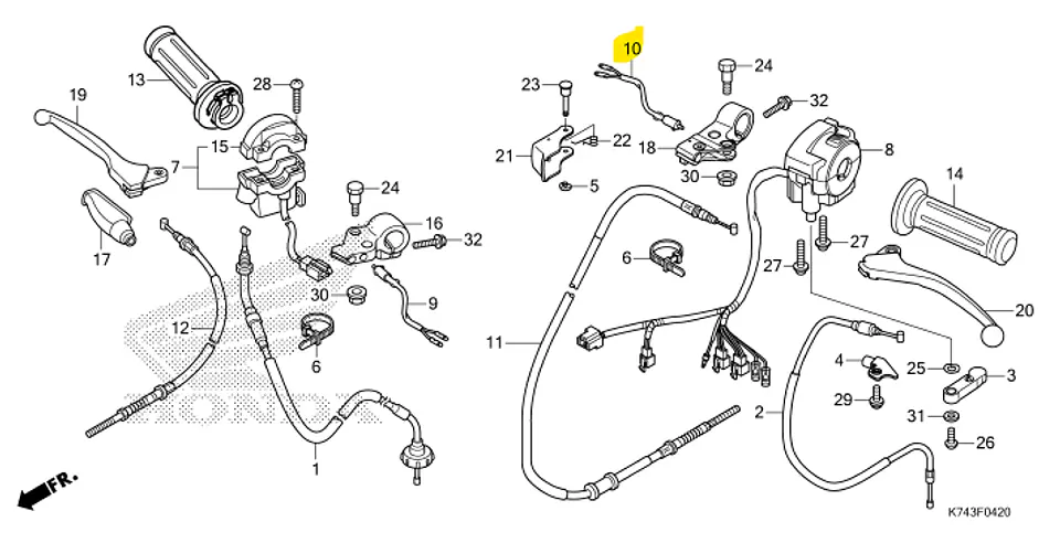 ENS. INTERRUPTOR DE FRENO TRAS. PARA HONDA NAVI 2
