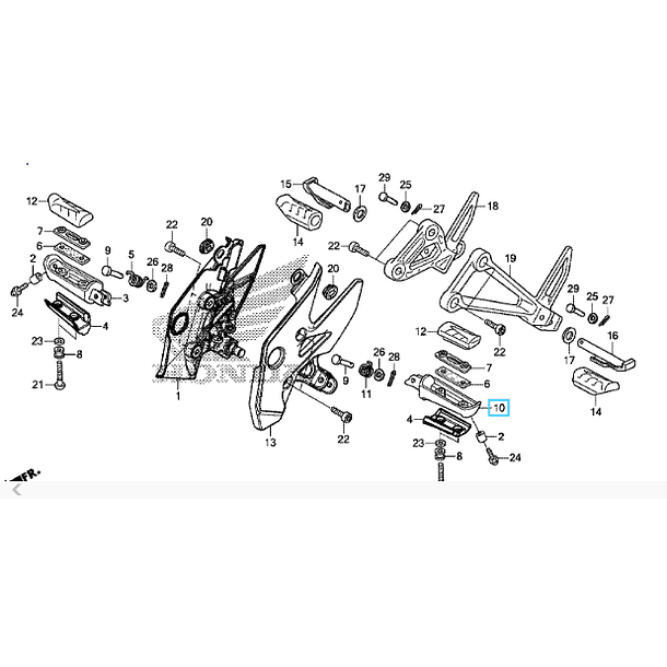 PEDALIN PILOTO IZQUIERDO PARA MODELO  CB500X 2