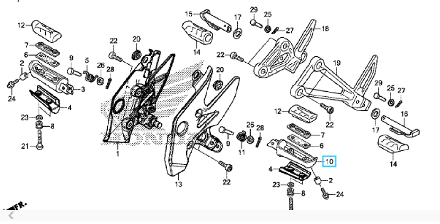 PEDALIN PILOTO IZQUIERDO PARA MODELO  CB500X 2