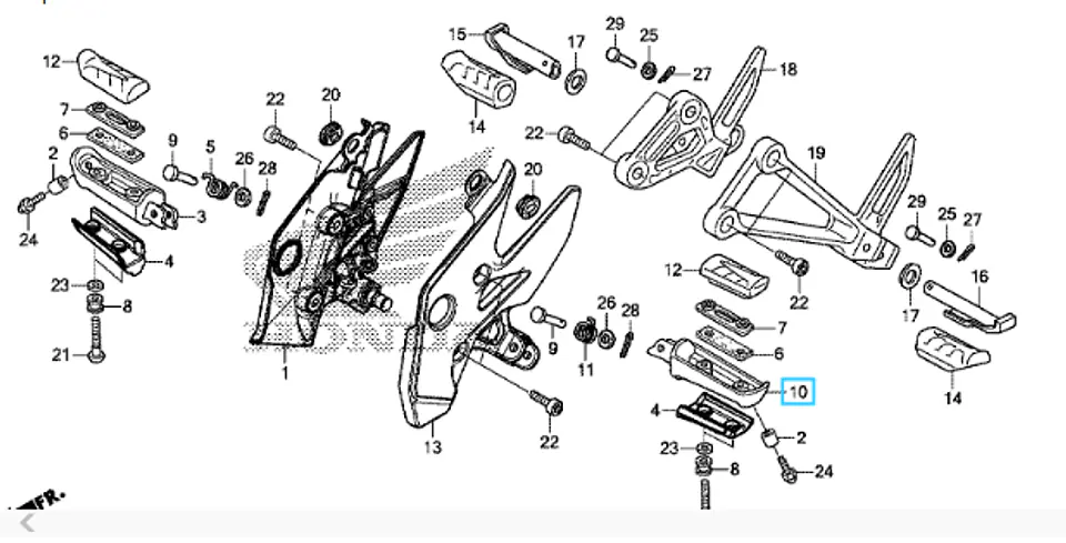 PEDALIN PILOTO IZQUIERDO PARA MODELO  CB500X 2