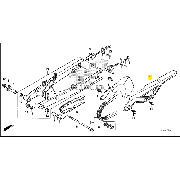 CUBRE CADENA HONDA CB 190 AÑO 2018 2