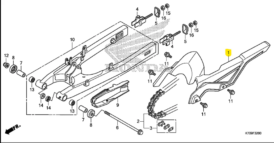 CUBRE CADENA HONDA CB 190 AÑO 2018 2