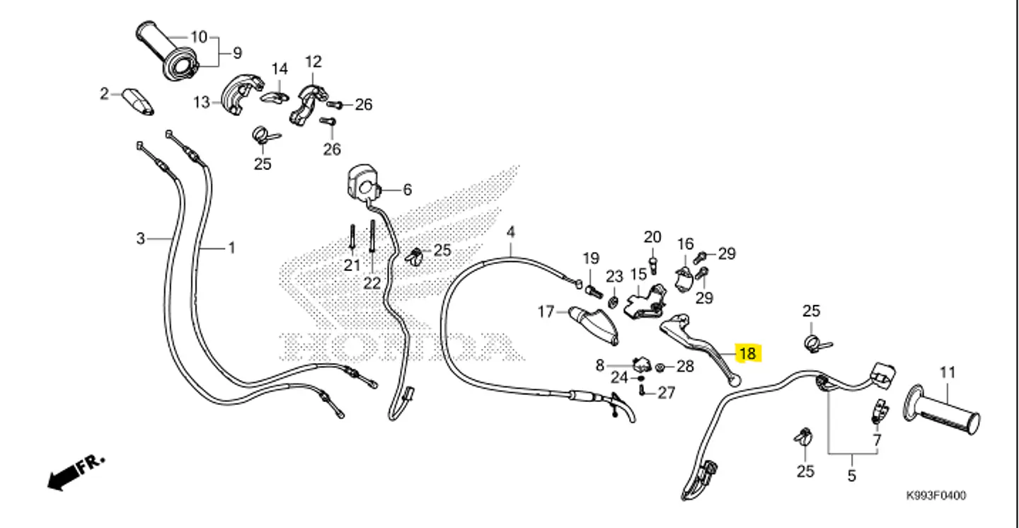 MANILLA EMBRAGUE HONDA CRF250F 2