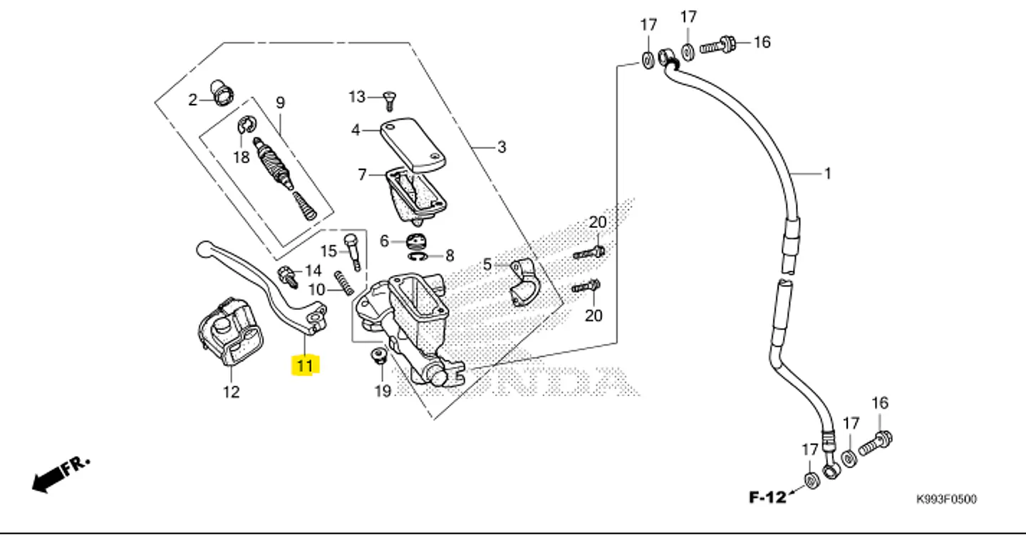 MANILLA FRENO HONDA CRF250F 2