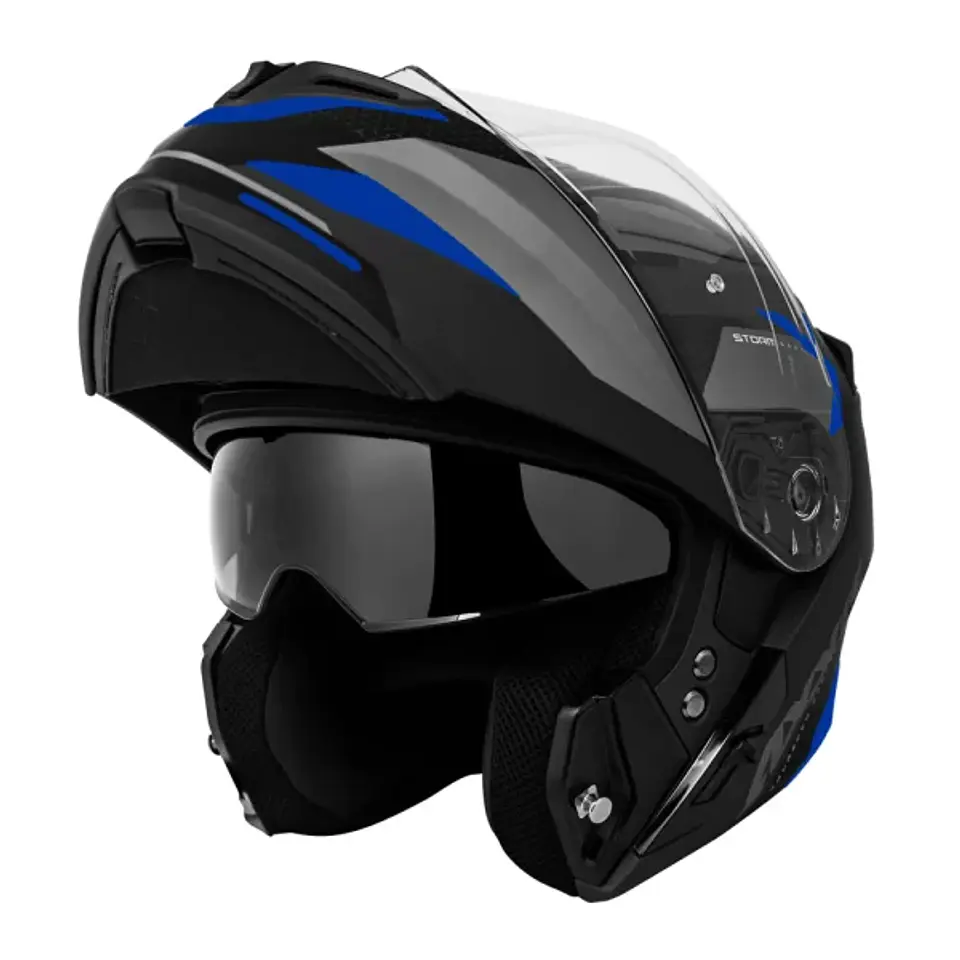 Casco Abatible Axxis Storm Drone D7 Azul 1