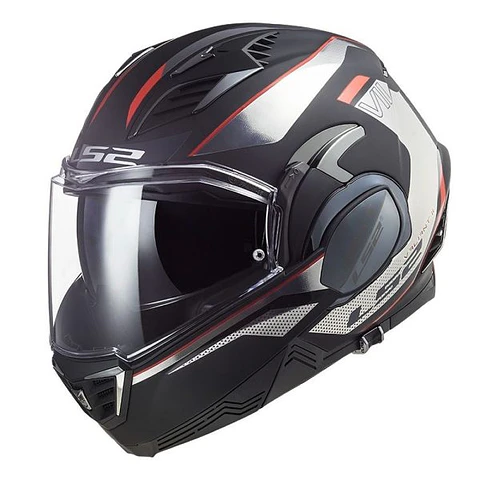 Casco ABATIBLE LS2 FF900 VALIANT II HUB NEGRO CROMA