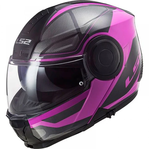 Casco ABATIBLE LS2 FF902 SCOPE AXIS NEGRO ROSA