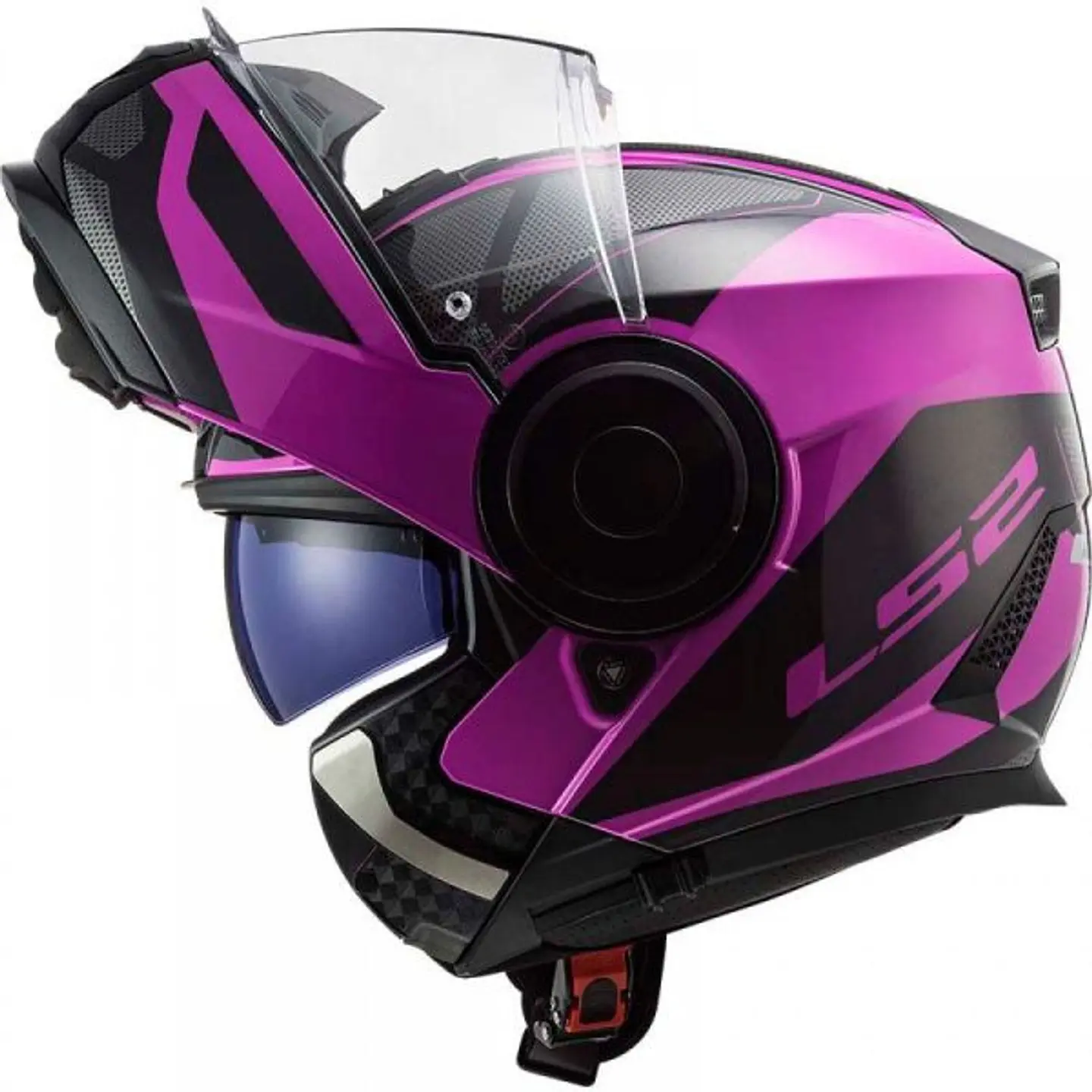 Casco ABATIBLE LS2 FF902 SCOPE AXIS NEGRO ROSA 2