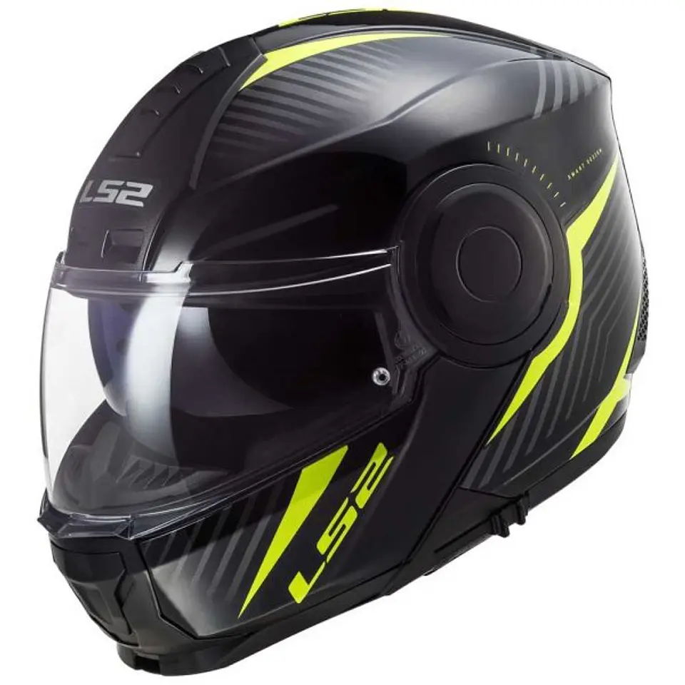 Casco ABATIBLE LS2 FF902 SCOPE SKID NEGRO AMARILLO 2