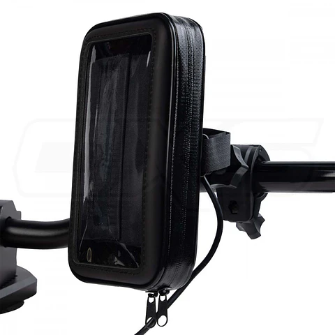 Soporte celular con estuche impermeable para moto 7,4 pulgadas con cargador usb volante y espejo