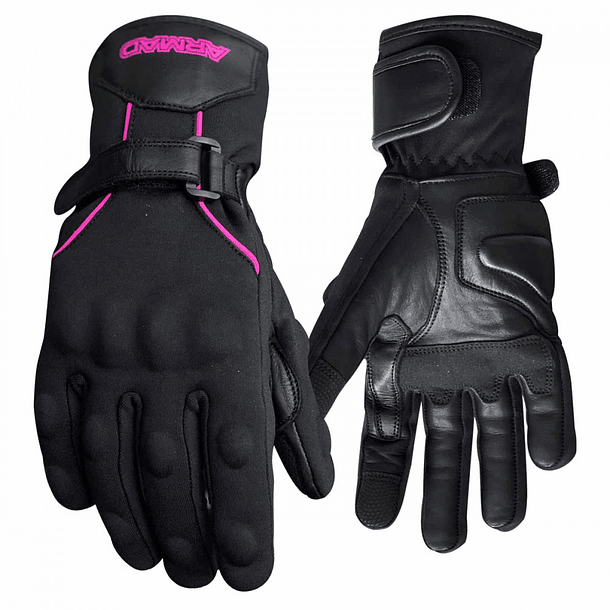 Guantes para moto armad gear reya lady touch tela impermeable thinsulate 1