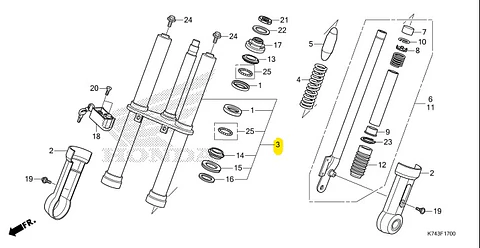 HORQUILLA DEL/DER. ROJ. R-110 PARA HONDA NAVI