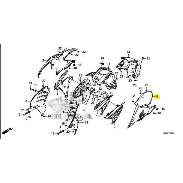 JGO CUBIERTA TANQUE LATERAL IZQ. BLANCO NH-196 1
