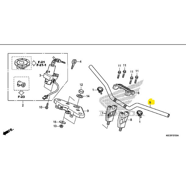 MANUBRIO DE DIRECCION HONDA XBLADE 160 1