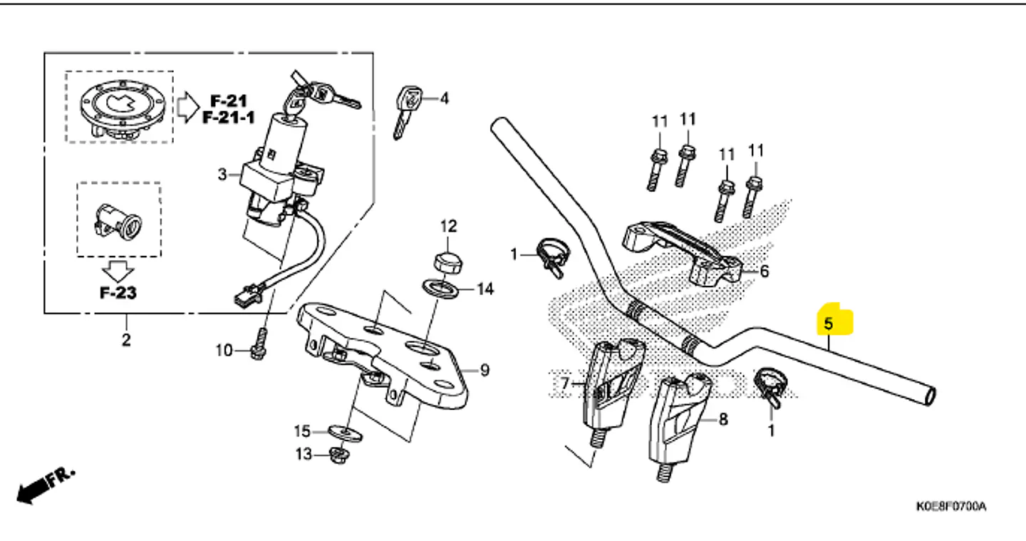 MANUBRIO DE DIRECCION HONDA XBLADE 160 1