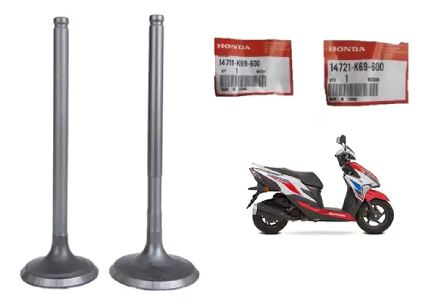 SET DE VALVULAS ADMISION-ESCAPE HONDA ELITE FI AÑO 2017-2023 1