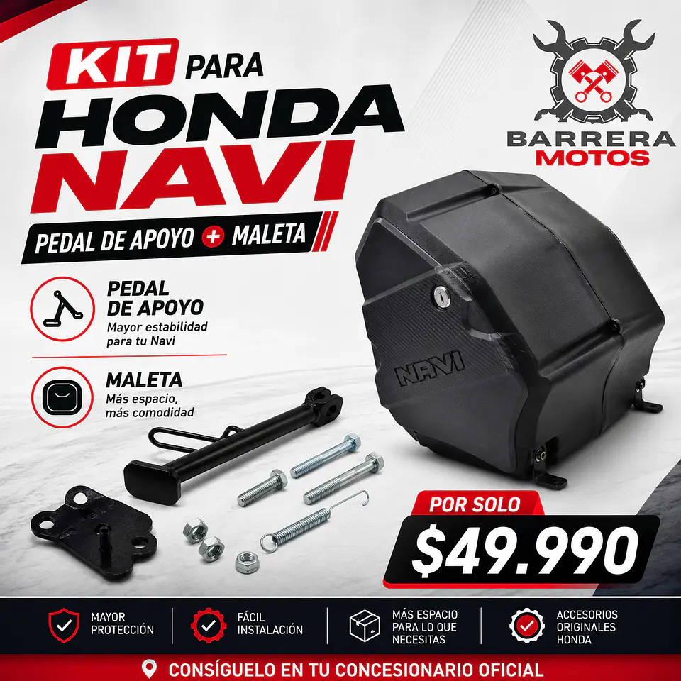 Kit Maleta Baúl + Pata Lateral Original Honda Navi | Stock y Envío 1