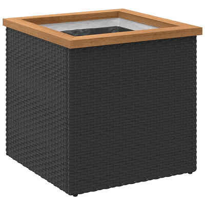 vidaXL Planter Decorative Outdoor Patio Plant Pot Flower Box Black Poly Rattan