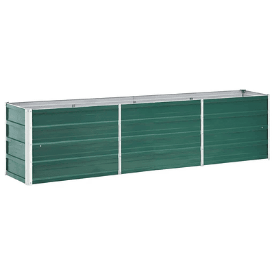 vidaXL Raised Garden Bed Raised Flower Bed Galvanized Steel Planter Green