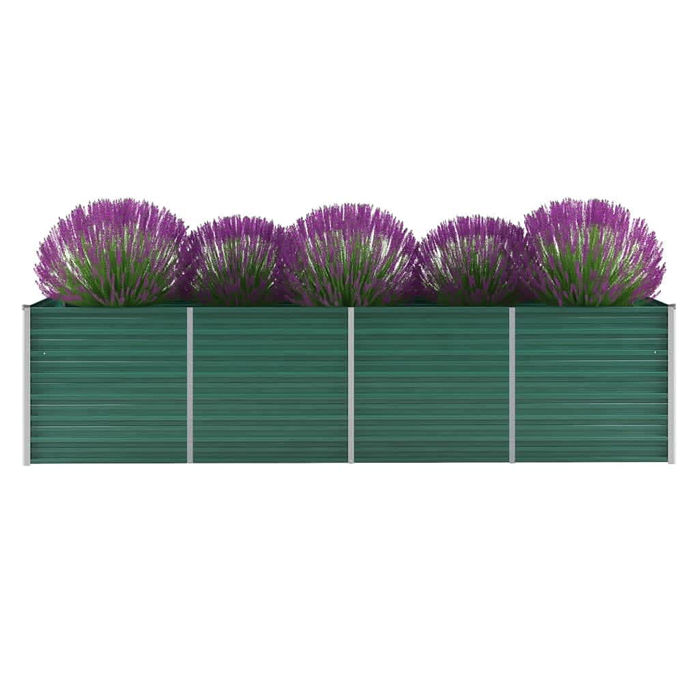 vidaXL Raised Garden Bed Raised Flower Bed Galvanized Steel Planter Green