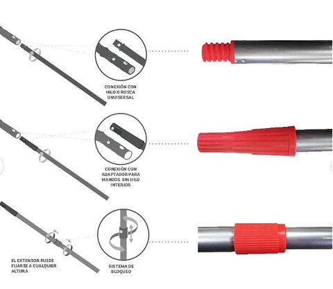 EXTENSOR RODILLO TELESCOPICO METAL HASTA 2 METROS  LIZCAL