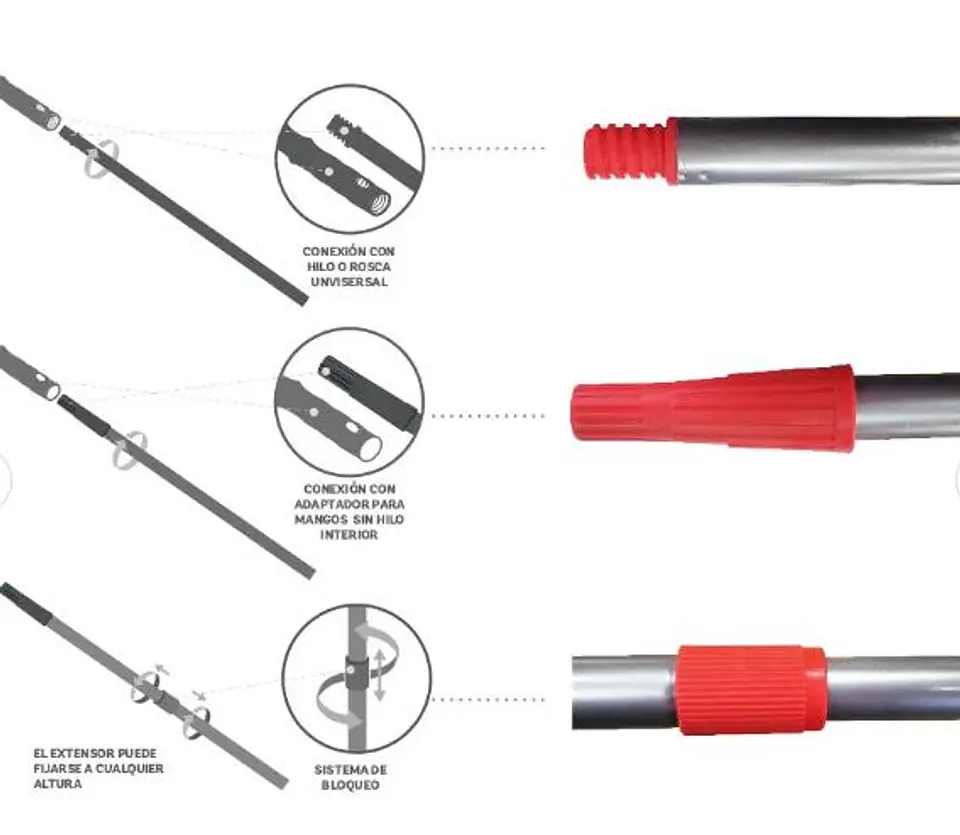 EXTENSOR RODILLO TELESCOPICO METAL HASTA 2 METROS  LIZCAL 2