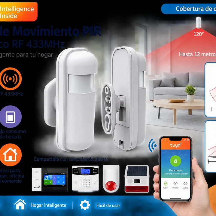 Sensor de Movimiento PIR RF 433MHz 1