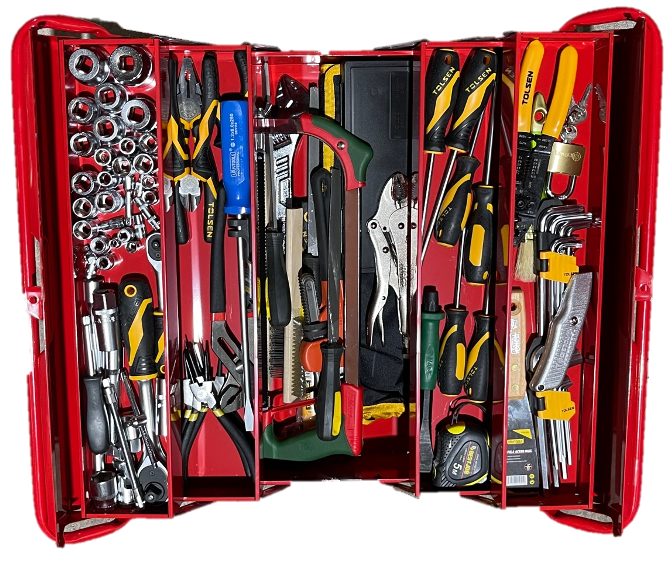  Wlik - Caja de herramientas de metal para granero, pequeña caja  de herramientas con asas de transporte, caja de herramientas de reparación  con cerradura : Herramientas y Mejoras del Hogar