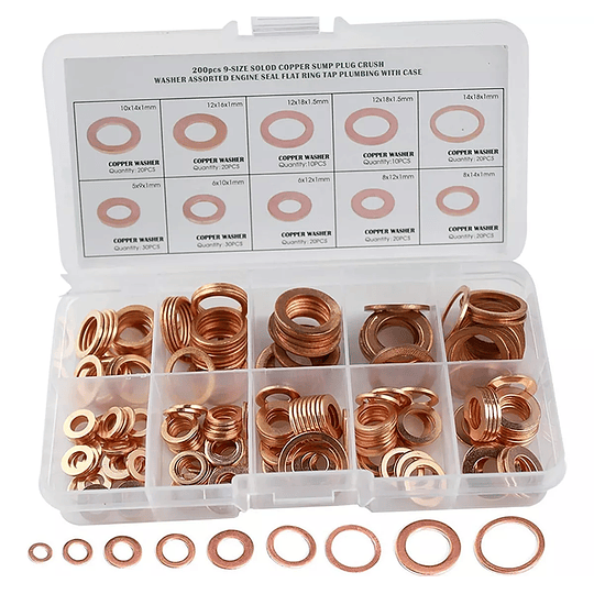 Set De Golillas Arandelas De Cobre 280 Pcs 
