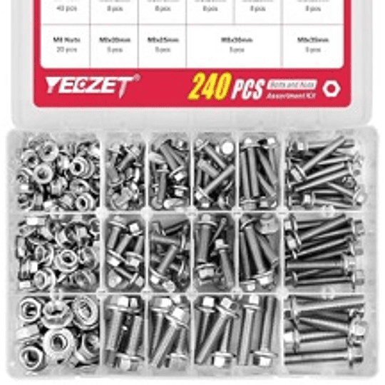 Kit De Pernos Milimetricos M5-M6-M8-M10, 240PCS