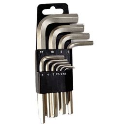 Juego Llave Allen Larga 10 Pcs - 1,5-12MM