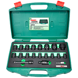 Caja Dado Impacto Hex 1/2" - 20 Pcs 