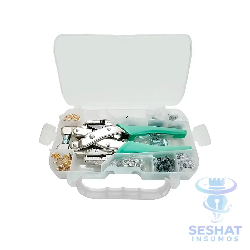 Kit Remachadora para Ojillos con Accesorios | ojetilladora | Incluye Estuche Organizador 1