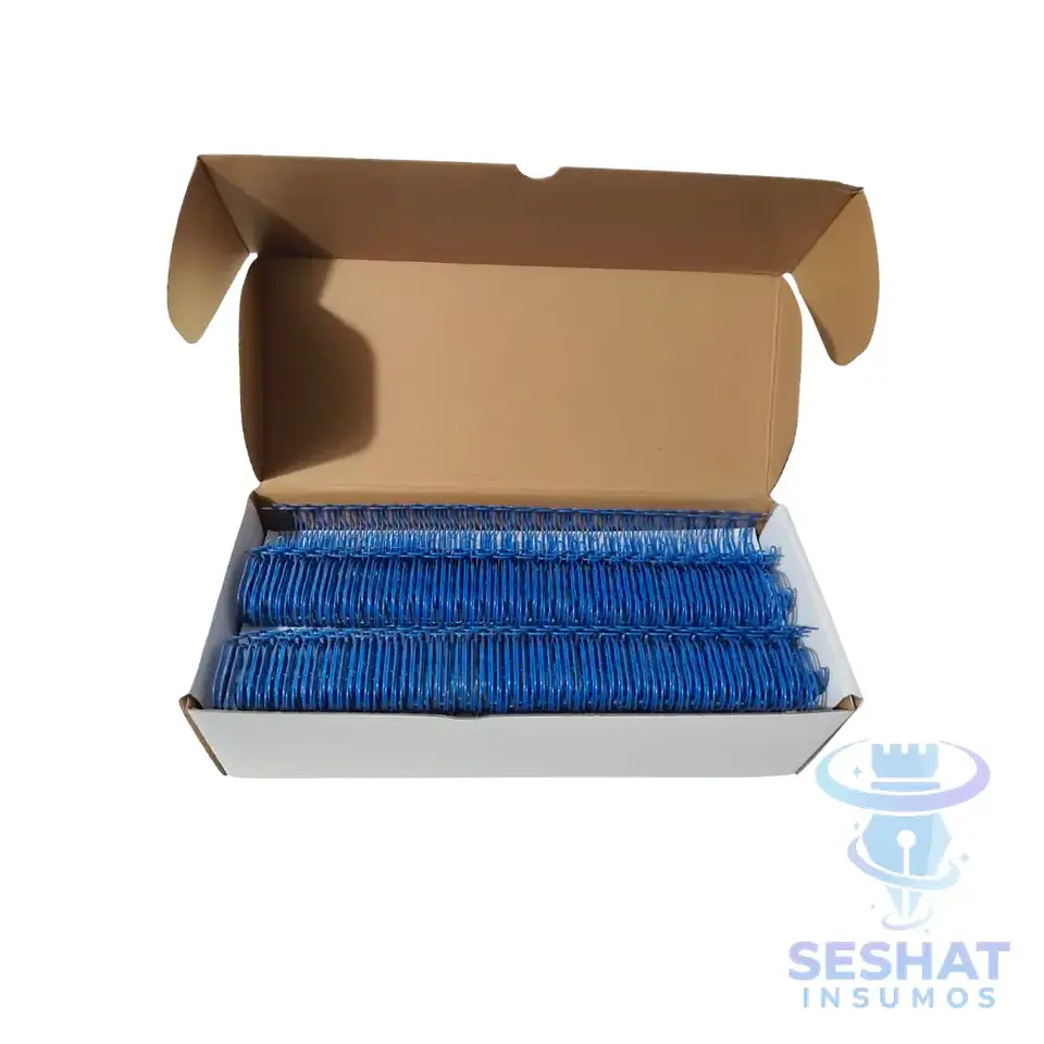 Caja de Anillos Metálicos 22 mm Paso 2:1 | 50 Tiras de 23 Vueltas para Encuadernación 3