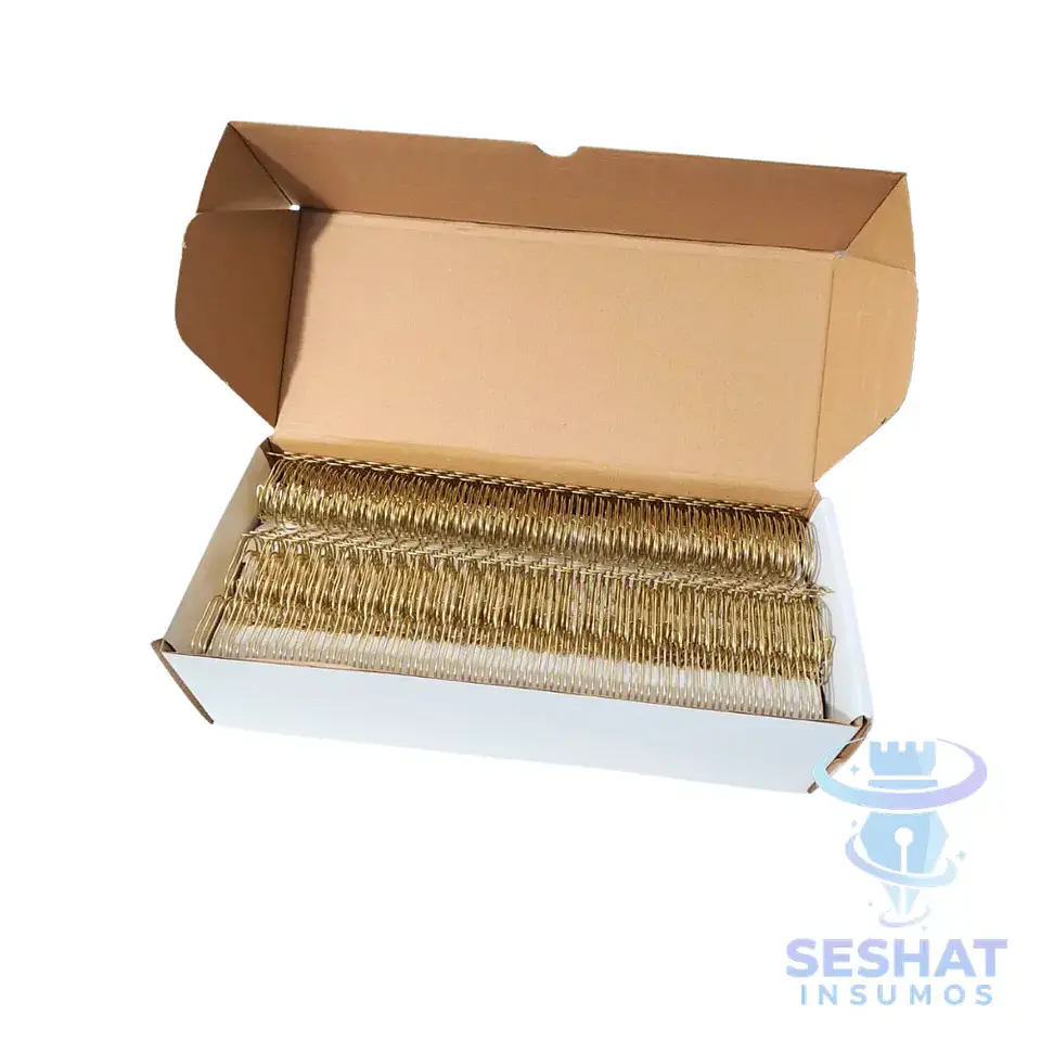 Caja de Anillos Metálicos 22 mm Paso 2:1 | 50 Tiras de 23 Vueltas para Encuadernación 4