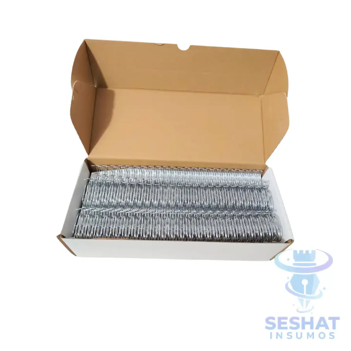 Caja de Anillos Metálicos 22 mm Paso 2:1 | 50 Tiras de 23 Vueltas para Encuadernación 7