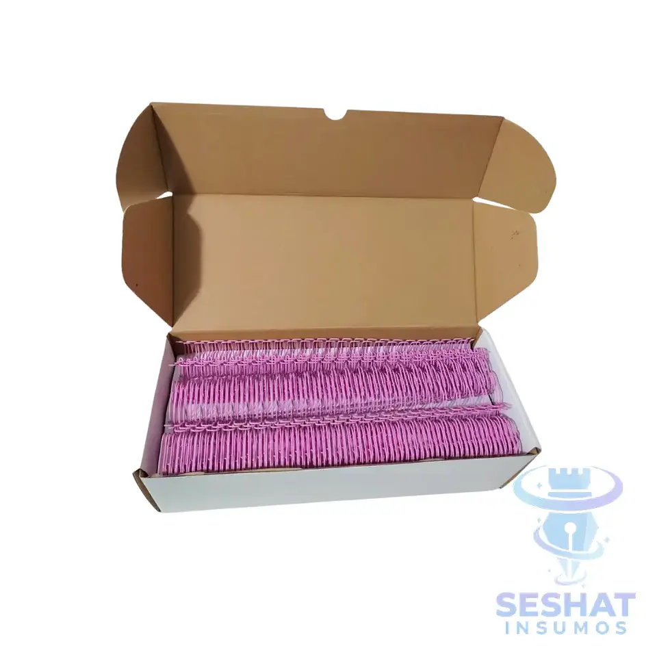 Caja de Anillos Metálicos 22 mm Paso 2:1 | 50 Tiras de 23 Vueltas para Encuadernación 8
