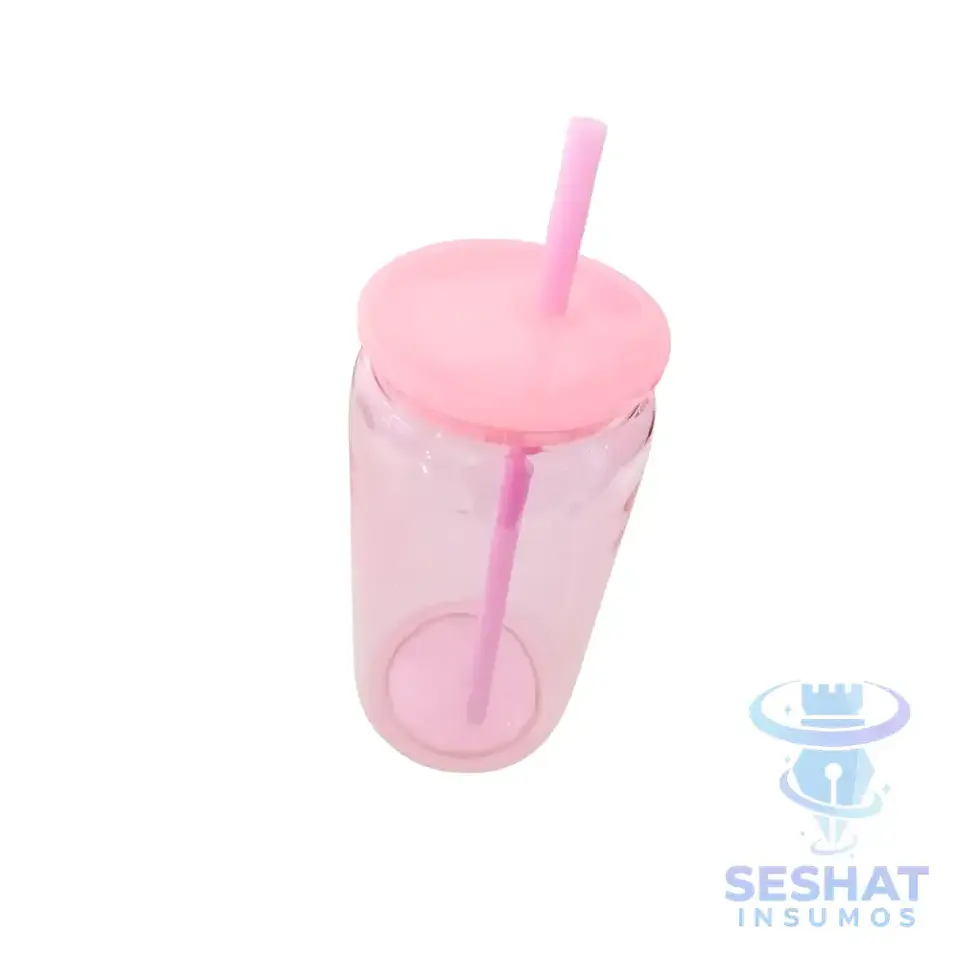 Vaso Acrílico Personalizable con Tapa y Bombilla 16oz 2