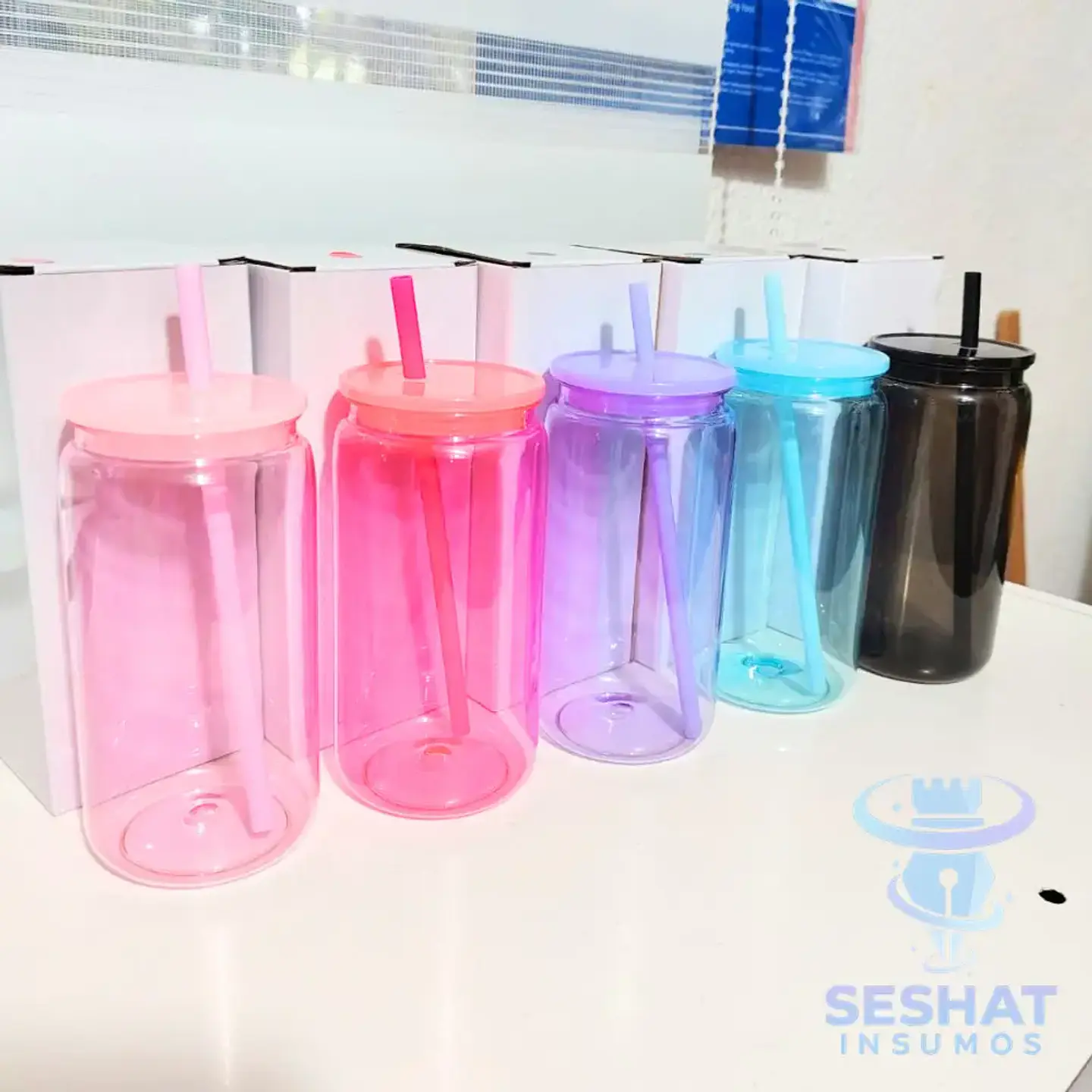 Vaso Acrílico Personalizable con Tapa y Bombilla 16oz 1