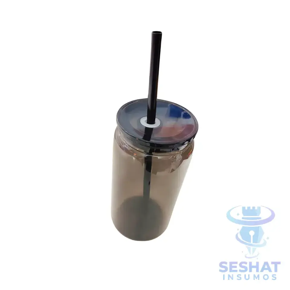 Vaso Acrílico Personalizable con Tapa y Bombilla 16oz 5