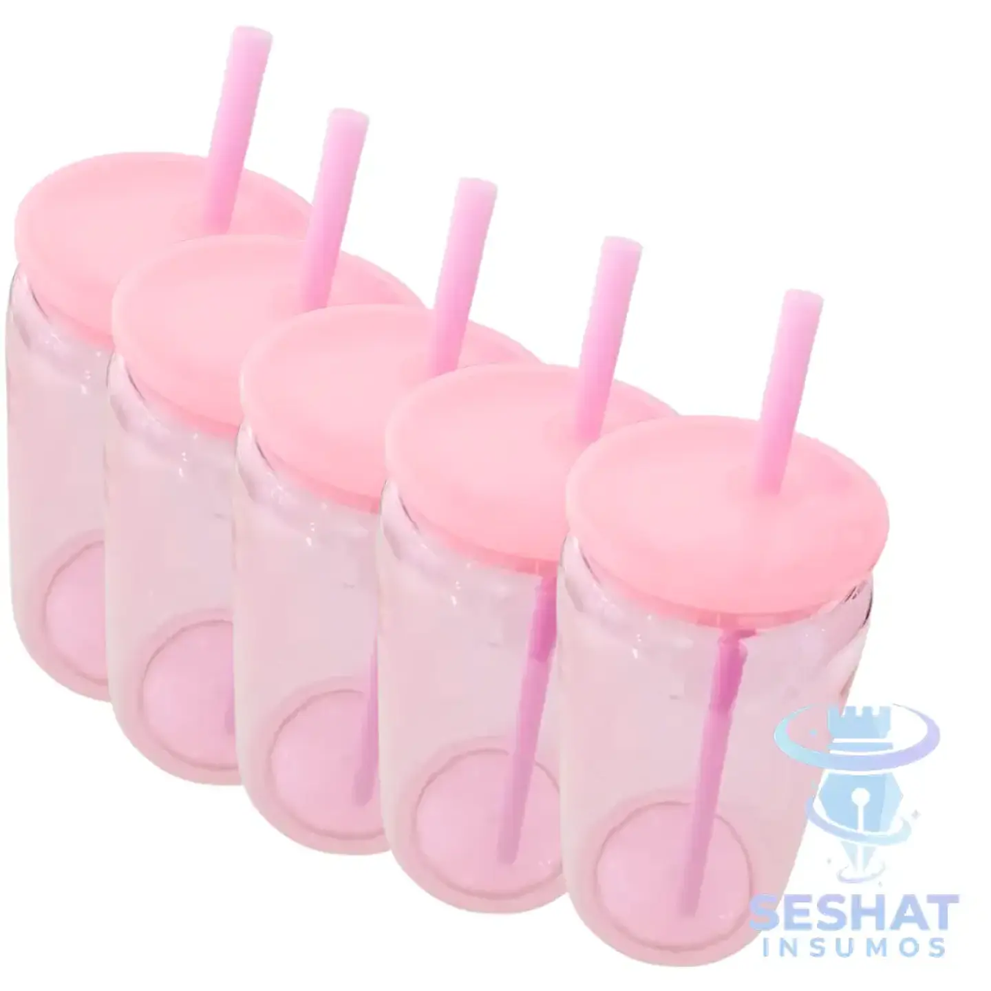Pack Vasos Acrílicos Personalizables con Tapa y Bombilla 16oz- 5und. 3