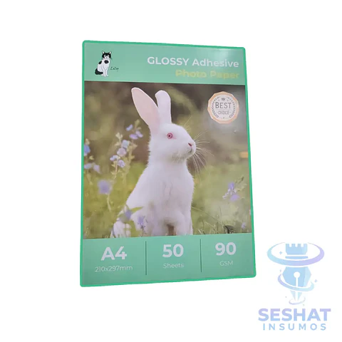 Papel Fotográfico Adhesivo Glossy A4 90 g – 50 Hojas | Línea Económica para Stickers y Portadas