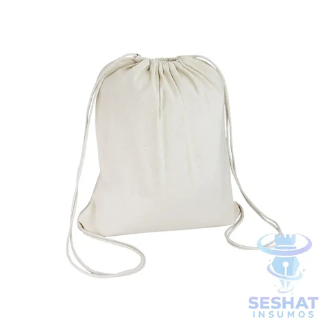 Mochila de Algodón 38 x 41 cm | Bolsa con Cordón | personalizable