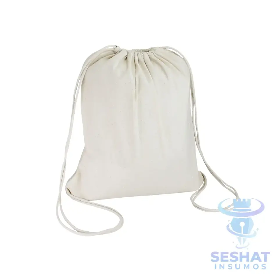 Mochila de Algodón 38 x 41 cm | Bolsa con Cordón | personalizable 1