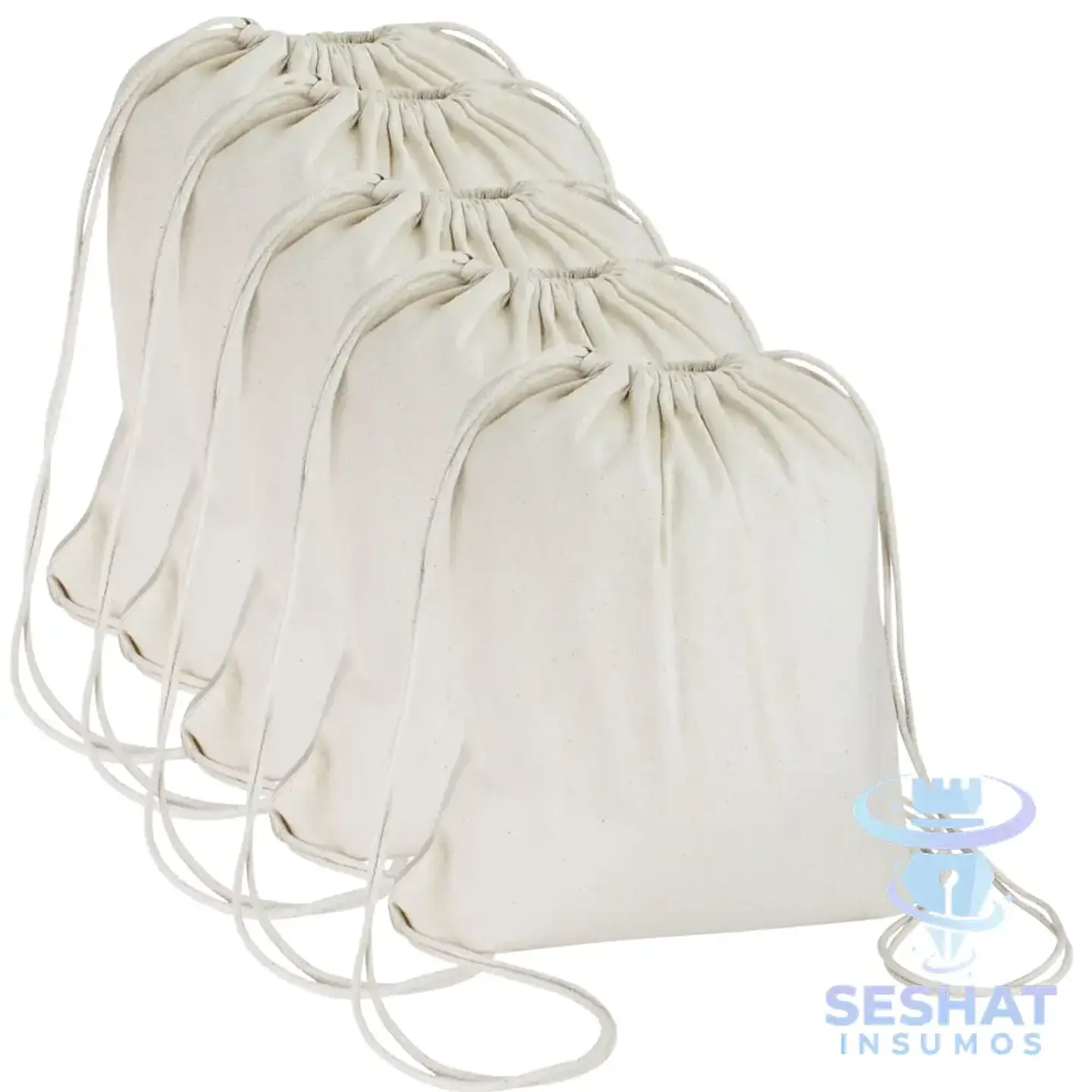 Mochila de Algodón 38 x 41 cm | Bolsa con Cordón | personalizable 3