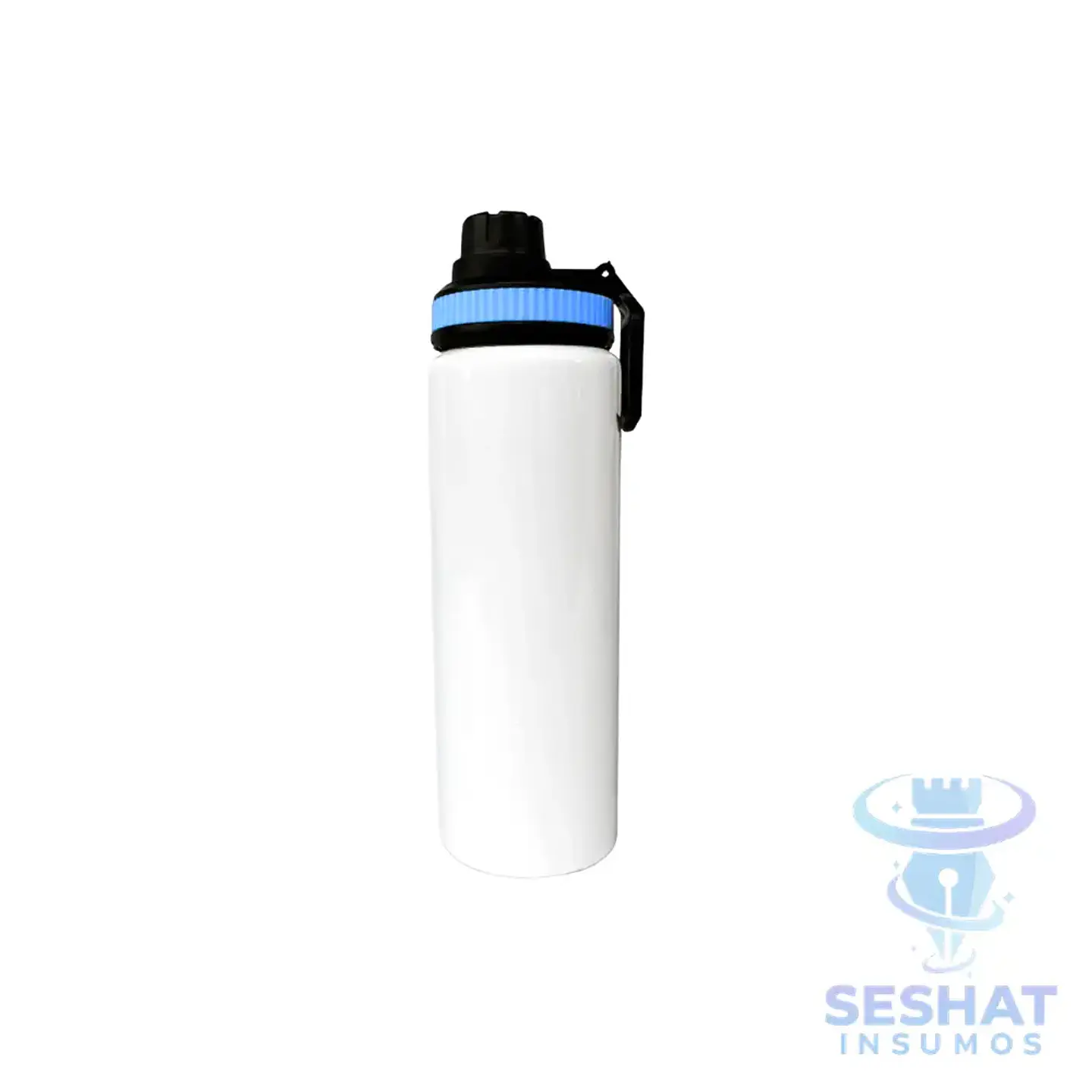 Botella Sport Pro Sublimable 750 ml | Aluminio Blanco con Tapa Deportiva dentada 2