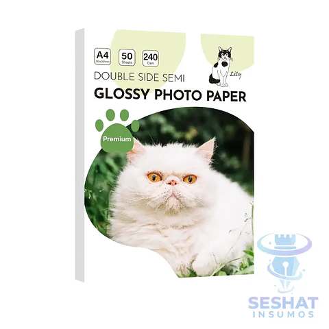 Papel Fotográfico Doble Cara Semi Glossy A4 240 g Lily Premium | 50 Hojas | Compatible con Impresoras Inkjet