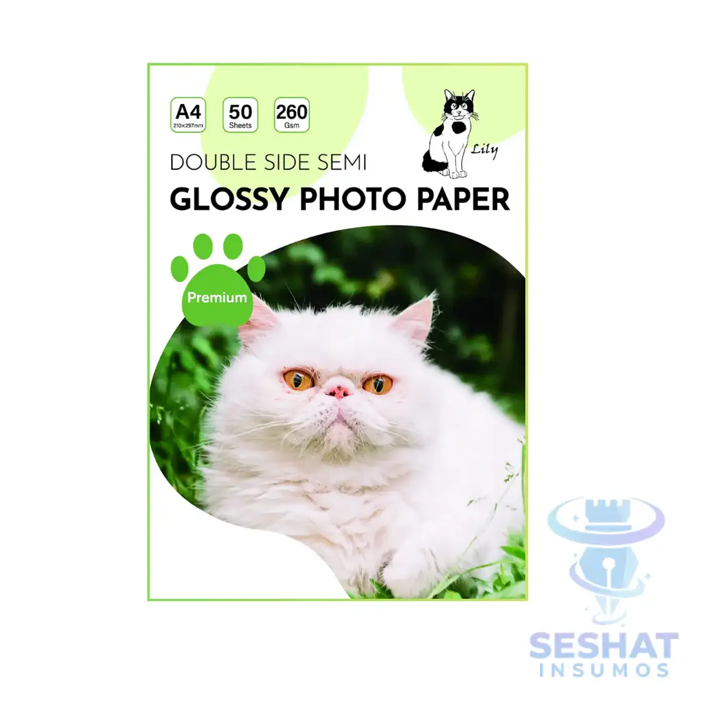 Papel Fotográfico Doble Cara Semi Glossy A4 260 g Lily Premium | 50 Hojas | Compatible con Impresoras Inkjet 1
