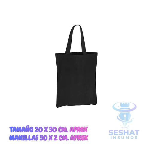Bolsa de Algodón Negra 20 × 30 cm Personalizable | Ideal para Vinilo Textil, DTF Textil y Serigrafía